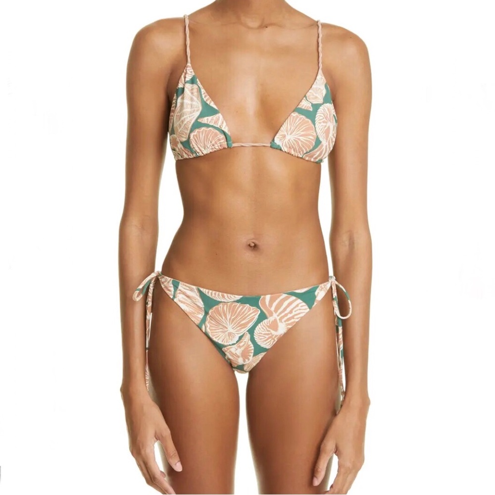 NWT Johanna Ortiz Tenerife Sea Sunburn Shell Les Cosquillages Algae Camel Bikini